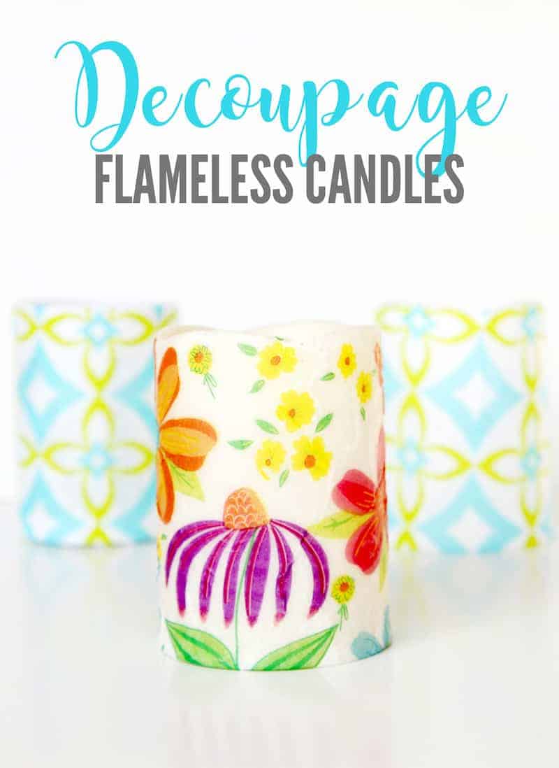 Decoupage Candles from the dollar store. Dollar store hacks to try today!