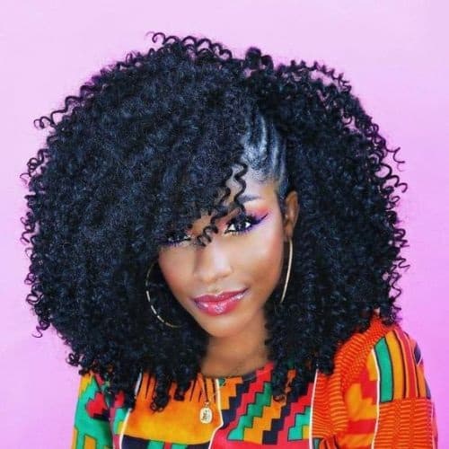 crochet braids with side braids