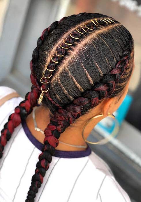 Double Dutch Braids for natural hairstyle. 