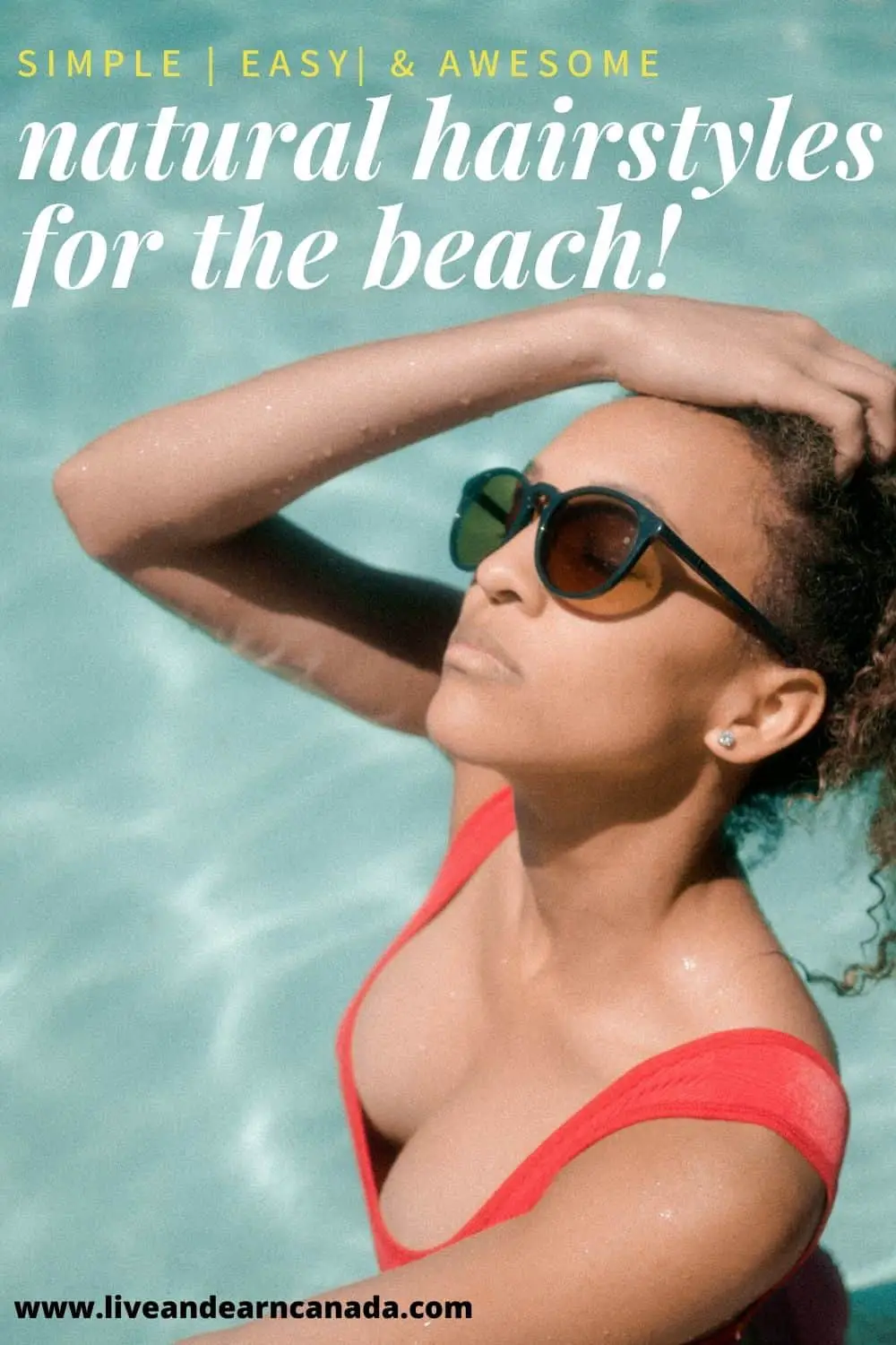 Here a few natural hairstyles for the beach to try out! What are some of the best natural hairstyles for swimming? Here is a list of the best natural hairstyles for black women that are going on vacation. Here is how to take care of your natural hair while on vacation by wearing protective styles like crochet braids, cornrows and more #naturalhair #protectivestyle