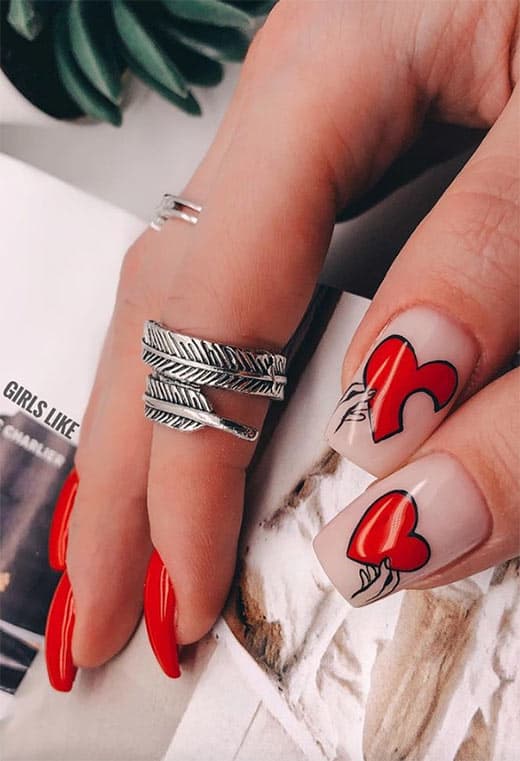 Cute Valentine's Day Nail Ideas! Cute Valentine's Day Nail Ideas to consider for this Valentine's Day! These nail art ideas are full of pinks, reds, heart, and love. Fun ways to do your nails for Valentine's Day