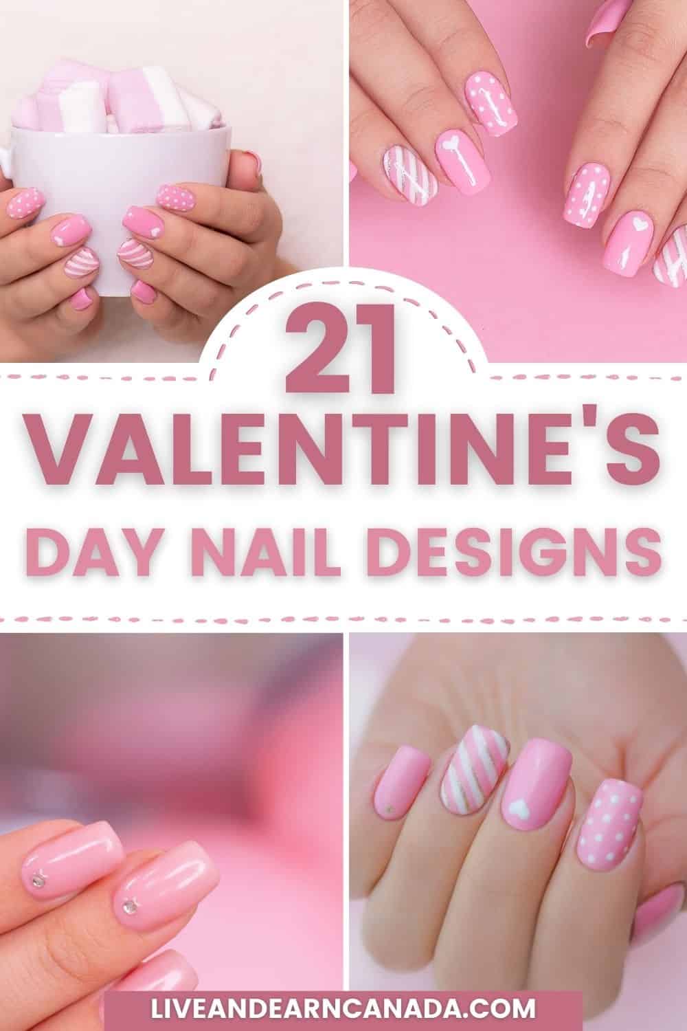 Simple Heart Nail Designs For Valentine’s Day! Trendy Valentine's Day Nails For 2021. Valentine's Day is such a fun, extra holiday that can be done in a really classy way. I love decorating my home, baking, finding a gorgeous outfit, and even doing my nails for the holiday.